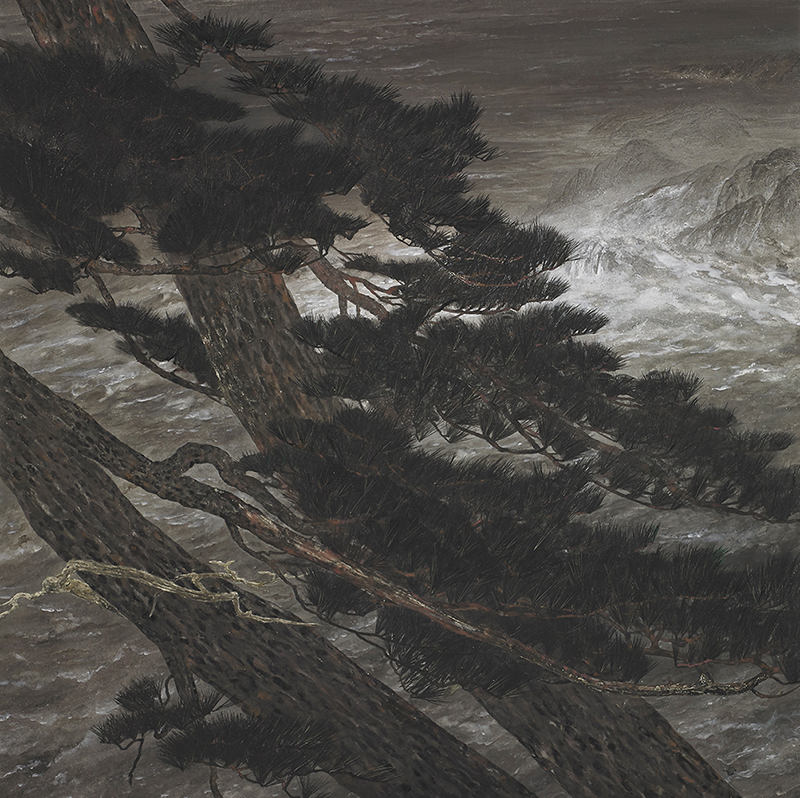 Pine trees in sea wind 2017