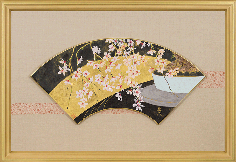 Fan painting Weeping cherry tree